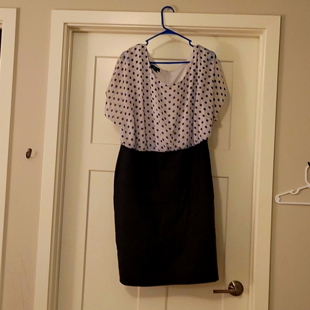 Black and white polka dot dress